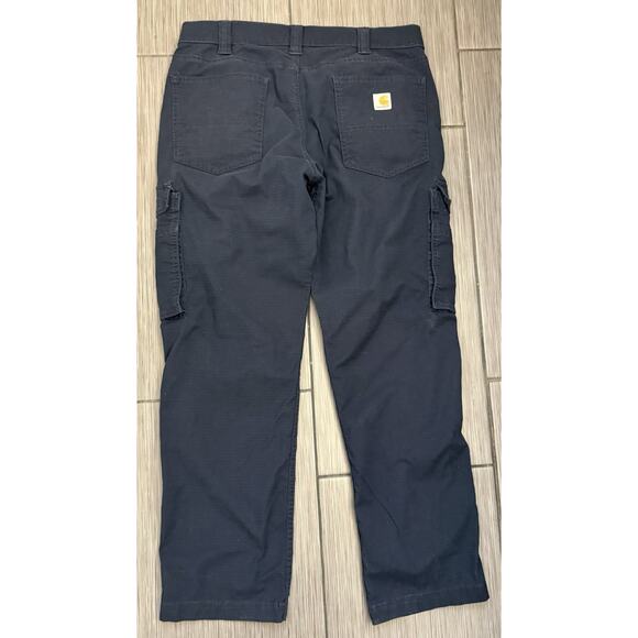 Carhartt Men’s Navy Blue Force Relaxed Fit Ripstop Cargo Work Pant Size 34x30 - Picture 6 of 9